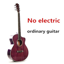 Load image into Gallery viewer, Guitar Acoustic Electric Mahogany Steel-String 40 Inches A-Body Guitarra 6 Strings Folk Pop Cutaway High Gloss Pickup Blue Black