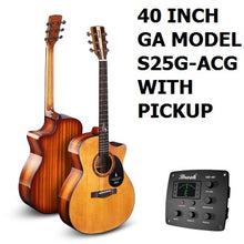Load image into Gallery viewer, 40inch Spruce Solid Top acoustic guitar 41inch GA D folk guiar solid top wood guitar with pickup fingerboard guitar safe package