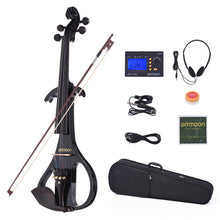 Load image into Gallery viewer, ammoon VE-209 Full Size 4/4 Silent Electric Violin Solid Wood Maple with Bow Hard Case Tuner Headphone Rosin Audio Cable Strings
