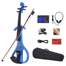 Load image into Gallery viewer, ammoon VE-209 Full Size 4/4 Silent Electric Violin Solid Wood Maple with Bow Hard Case Tuner Headphone Rosin Audio Cable Strings
