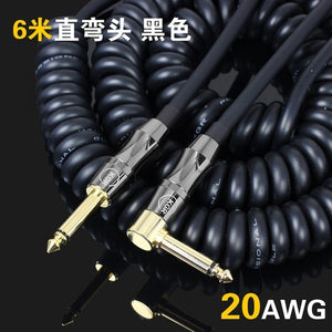 Vintage Coiled Guitar Cable meter Bass Cable Electric Guitar Cable Spring instrument