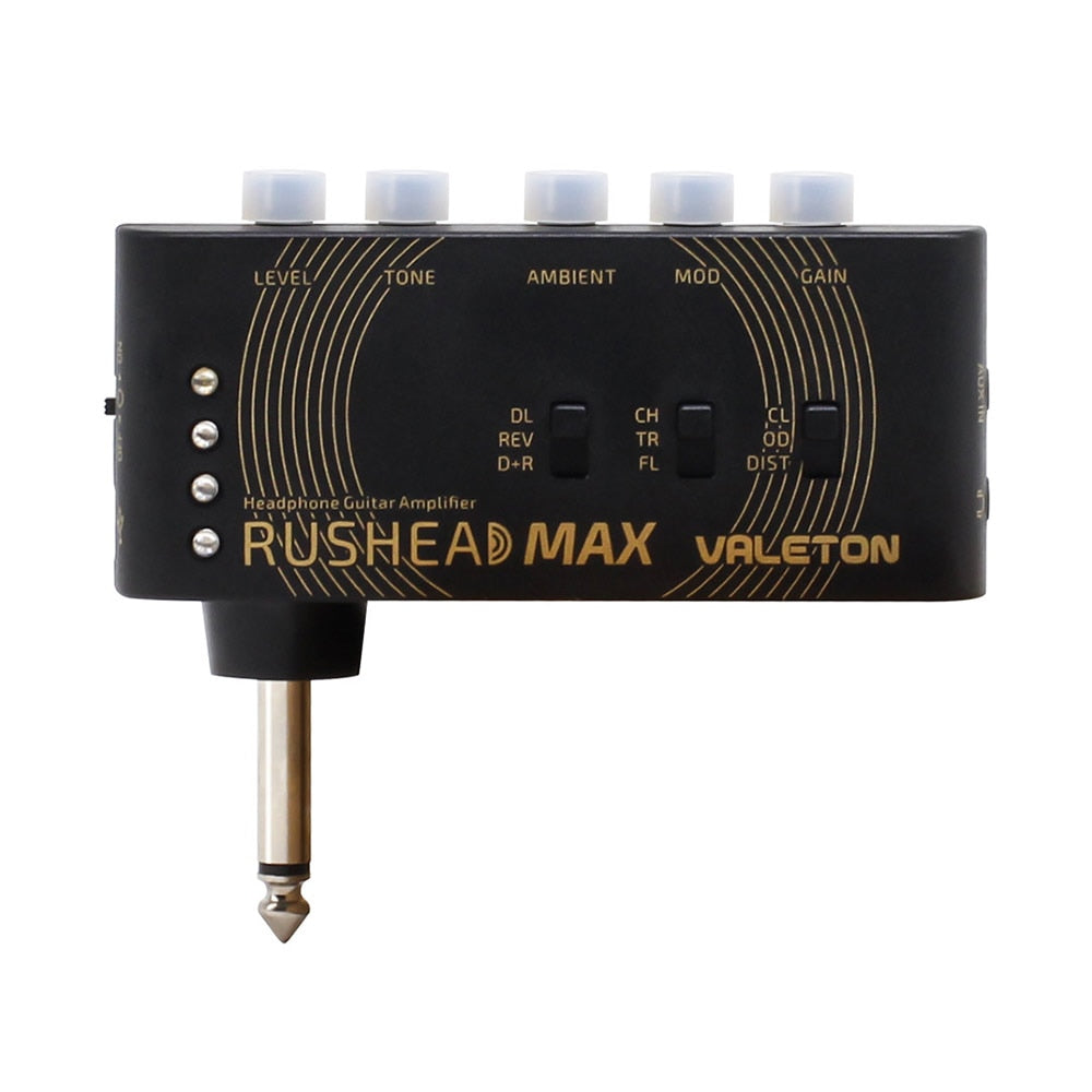 Valeton Rushead Max USB Chargable Portable Pocket Guitar Bass Headphone Amp Carry-On Bedroom Plug-In Multi-Effects RH-100