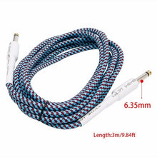Load image into Gallery viewer, Guitar Bass Musical Instrument Audio Cable 6.35mm*3m 1/4&quot; Mono Male To Male Audio Guitar Cable Braided Connecting Wire Cord
