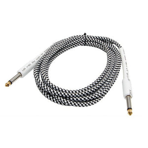 Guitar Bass Musical Instrument Audio Cable 6.35mm*3m 1/4" Mono Male To Male Audio Guitar Cable Braided Connecting Wire Cord
