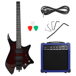 Headless Electric Guitar Hawaiian Guitar Soprano Musical Instruments With Double-row Pickup Speaker Audio Cable Handle Wrench