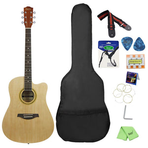 41Inch Cutaway Electric Guitar Smooth Fingerboard Strap String Pick Six-hole Tune Flute Capo Wrench Polish Cloth Guitar Kit