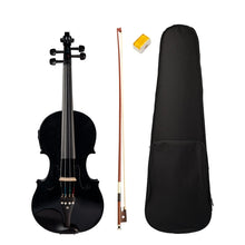 Load image into Gallery viewer, 4/4 Full-Size Violin Violin Sound and Electric Violin Solid Wood Body Ebony Accessories High Quality Black Electric Violin
