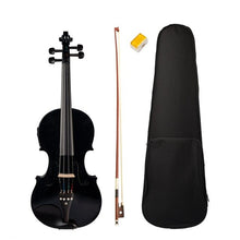 Load image into Gallery viewer, 4/4 Full-Size Violin Violin Sound and Electric Violin Solid Wood Body Ebony Accessories High Quality Black Electric Violin
