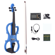 Load image into Gallery viewer, Hot sale ammoon VE-201 Full Size 4/4 Solid Wood Silent Electric Violin Fiddle Maple Body Ebony Fingerboard Pegs Chin Rest
