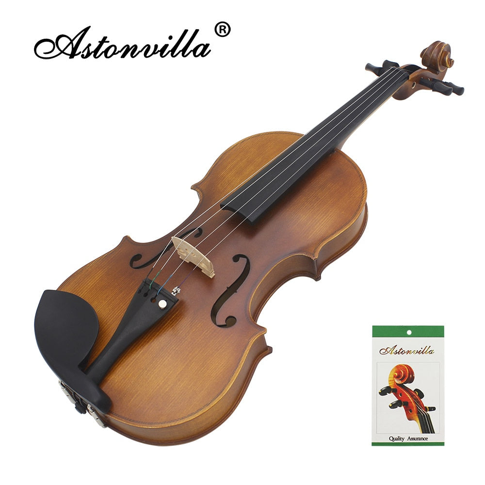 Astonvilla Handmade 4 / 4 Reaationary Vintage Violin Exquisite Sub-gloss Varnish Stylish Retro Old-fashioned Fiddle Spruce Panel