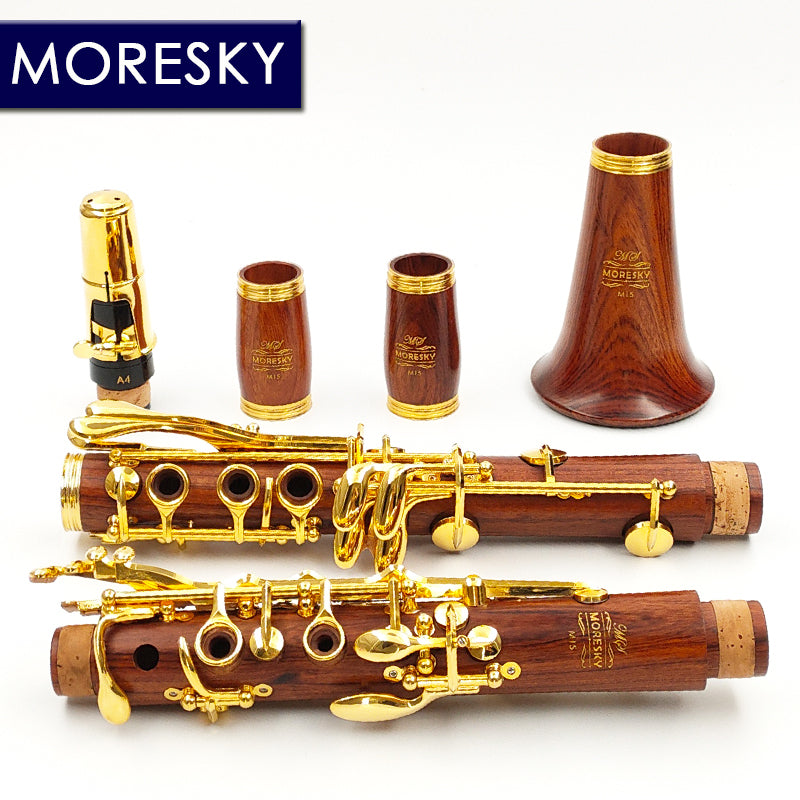 MORESKY Red Wood Professional Clarinet Falling Tune B, Rosewood Mahogany bB