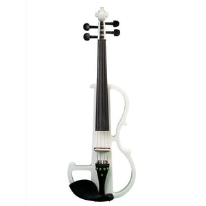 ELOS-NAOMI Full Size 4/4 Solid Wood Electronic Silent Violin with Ebony Fittings, Carrying Case, Audio Earphone, Cable, Rosin, B
