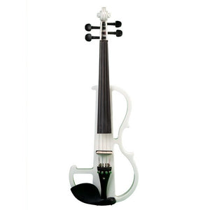 ELOS-NAOMI Full Size 4/4 Solid Wood Electronic Silent Violin with Ebony Fittings, Carrying Case, Audio Earphone, Cable, Rosin, B