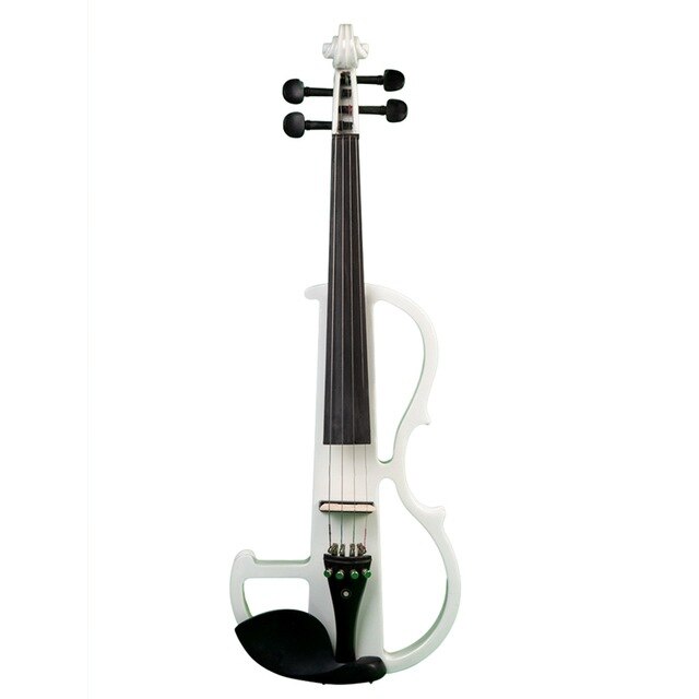 ELOS-NAOMI Full Size 4/4 Solid Wood Electronic Silent Violin with Ebony Fittings, Carrying Case, Audio Earphone, Cable, Rosin, B