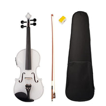 Load image into Gallery viewer, 4-String White Acoustic Violin 4/4 Full-Size Violin Solid Wood Body Ebony Accessories High Quality Violin
