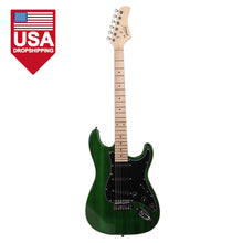 Load image into Gallery viewer, Glarry GST Stylish Electric Guitar Kit with Black Pickguard Green
