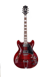 free shipping New top quality red flame maple hollow body jazz archtop guitar jazz electric guitar