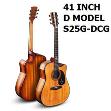 Load image into Gallery viewer, 40inch Spruce Solid Top acoustic guitar 41inch GA D folk guiar solid top wood guitar with pickup fingerboard guitar safe package
