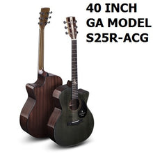 Load image into Gallery viewer, 40inch Spruce Solid Top acoustic guitar 41inch GA D folk guiar solid top wood guitar with pickup fingerboard guitar safe package
