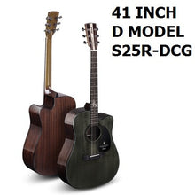 Load image into Gallery viewer, 40inch Spruce Solid Top acoustic guitar 41inch GA D folk guiar solid top wood guitar with pickup fingerboard guitar safe package
