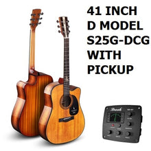 Load image into Gallery viewer, 40inch Spruce Solid Top acoustic guitar 41inch GA D folk guiar solid top wood guitar with pickup fingerboard guitar safe package
