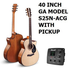 Load image into Gallery viewer, 40inch Spruce Solid Top acoustic guitar 41inch GA D folk guiar solid top wood guitar with pickup fingerboard guitar safe package
