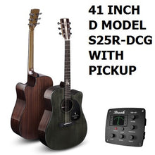 Load image into Gallery viewer, 40inch Spruce Solid Top acoustic guitar 41inch GA D folk guiar solid top wood guitar with pickup fingerboard guitar safe package
